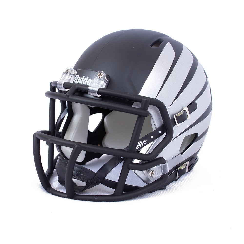 Classic Oregon O, Black, Collectibles, Gifts, Football, Riddel, Wing Speed, Mini Helmet, Silver Wings, 922339